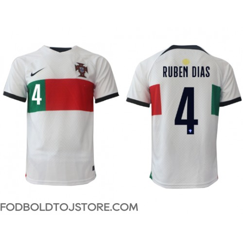 Portugal Ruben Dias #4 Udebanetrøje VM 2022 Kortærmet